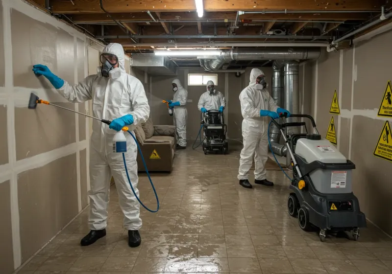 Basement Moisture Removal and Structural Drying process in Moretown, VT